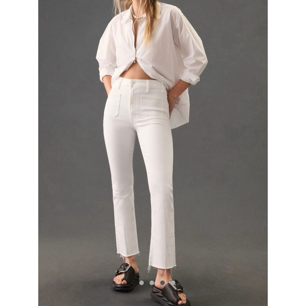 Mother The Hustler Patch Pocket Ankle Fray Jean In Fairest Of Them All 27